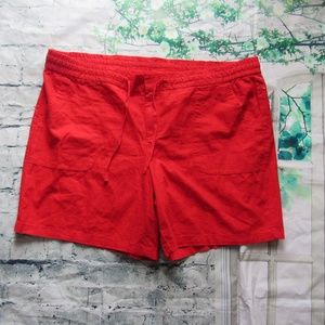 Lane Bryant Shorts Red Size 28 Linen Blend